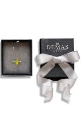 Pırlantalı 14 Ayar Arı Sitrin Rengi Kolye