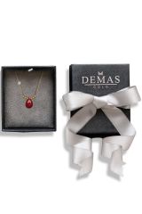 Pirlanta 14 Ayar Altin Dorikalı Yakut Renkli Damla Taşlı Renkli Damla Taşlı Kolye