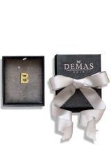 Pırlanta 14 Ayar Altın Kalemli B Harfi Kolye