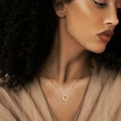 Pırlanta 14 Ayar Altın Kalemli Ö Harfi Kolye