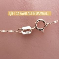14 Ayar Altın 45 Cm Italyan Aynalı Zincir Kolye
